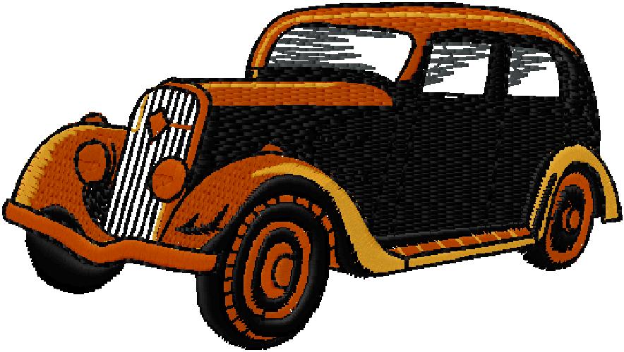 old car embroidery design 