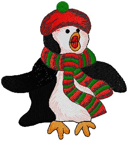 penguin embroidery design