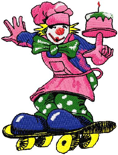 clown embroidery design