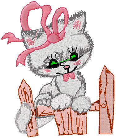 Kitty embroidery design