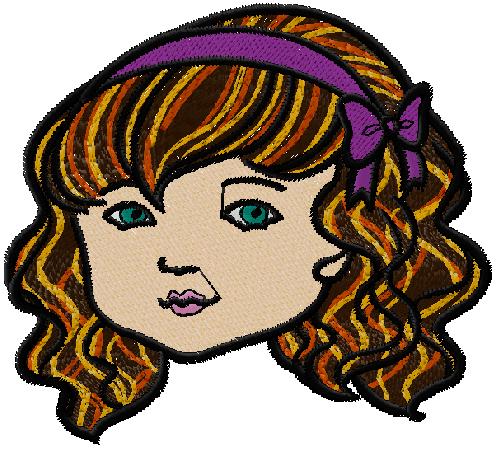 girl face embroidery design