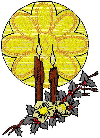 Christmas Candle embroidery design