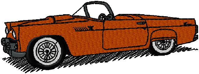 old classic car embroidery design