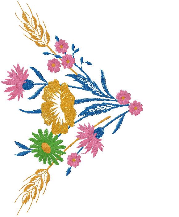 Fantastic flowers embroidery design