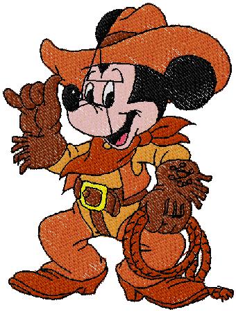 mickey cowboy embroidery design