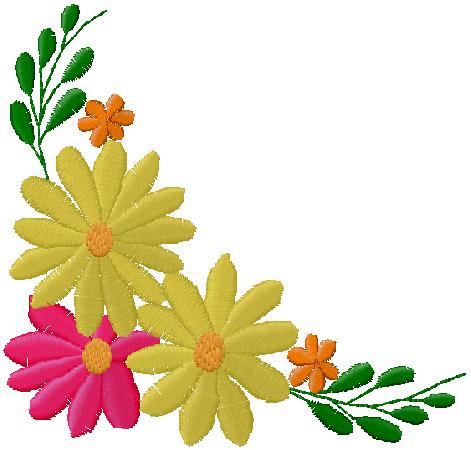 corner floral embroidery design