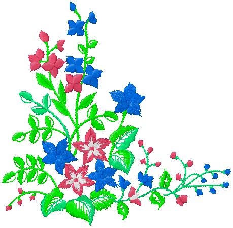 floral corner embroidery design