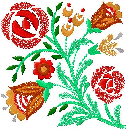 floral card embroidery design