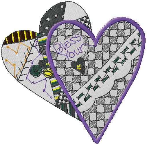 Heart embroidery design