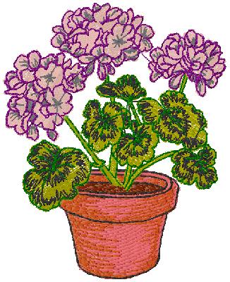 Flowerpot embroidery design