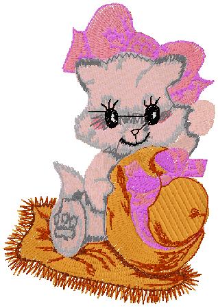 kitty embroidery design