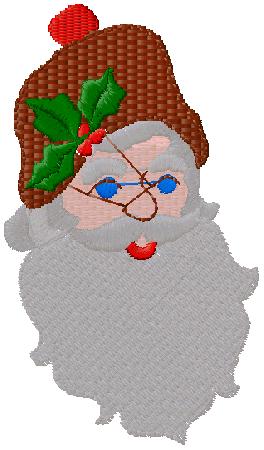 Santa face embroidery design