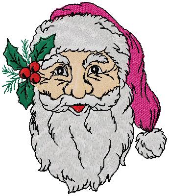 Santa face embroidery design