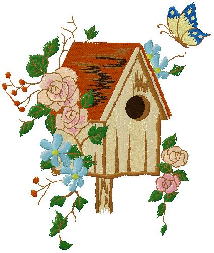 birdhouse embroidery design