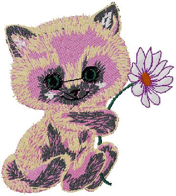 cute kitty embroidery design