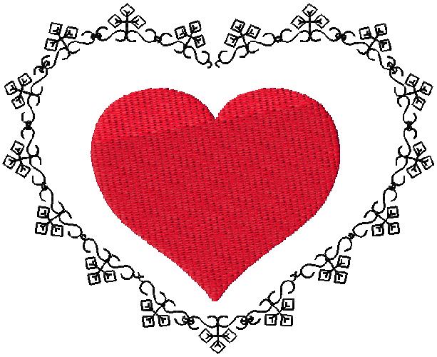 machine embroidery design Red Heart