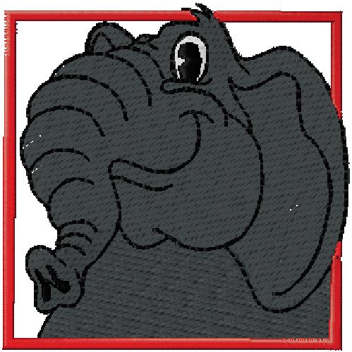 Elephant machine embroidery design