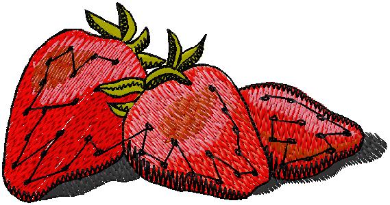 Strawberries embroidery machine design