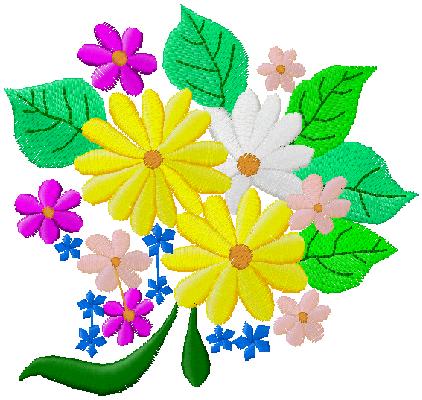 floral machine embroidery design 