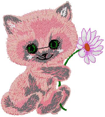  Kitty machine embroidery design