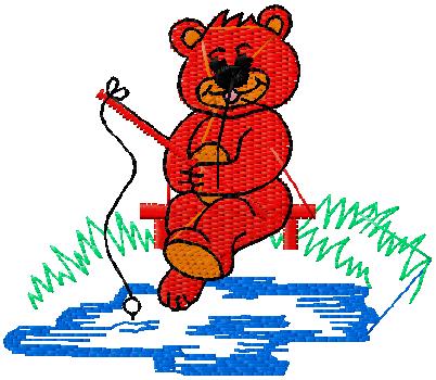 Bear machine embroidery design