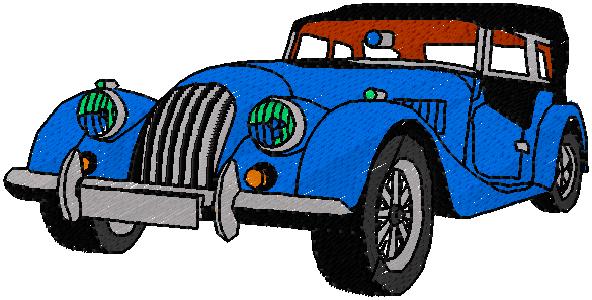 classic car embroidery design