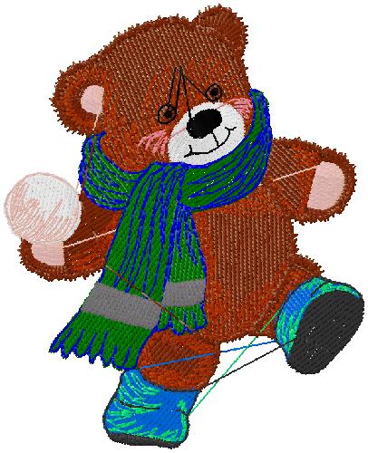 Bear embroidery design