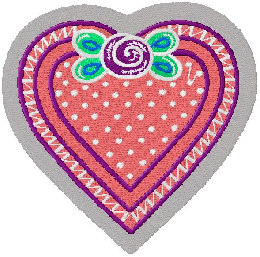 Heart embroidery design