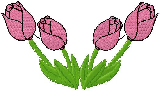 Tulip flowers embroidery design