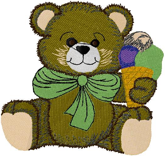 cute teddy bear embroidery design