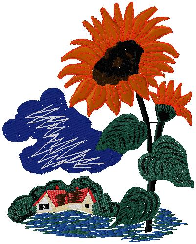 sunflower embroidery design