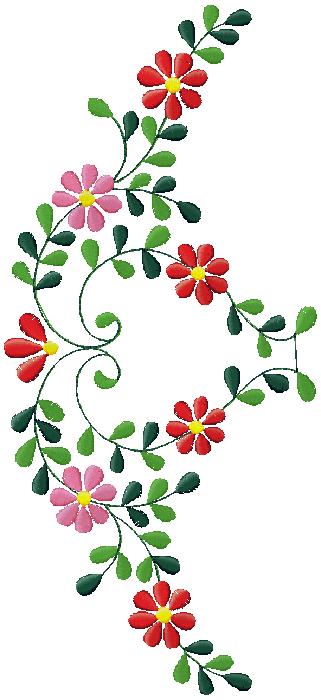 Floral embroidery design