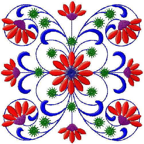 Floral pattern embroidery design