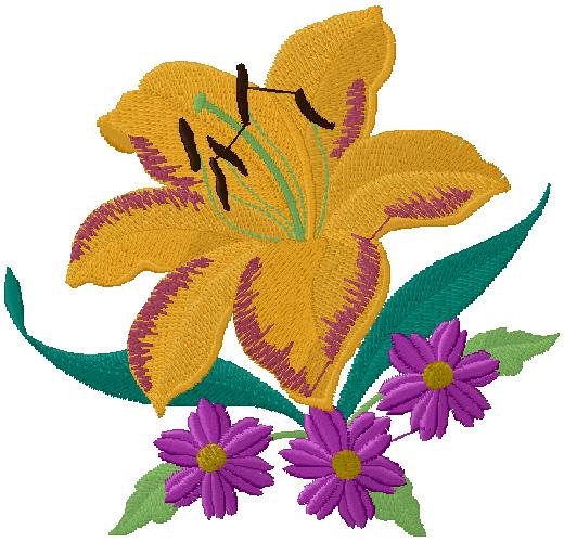 Flower embroidery design