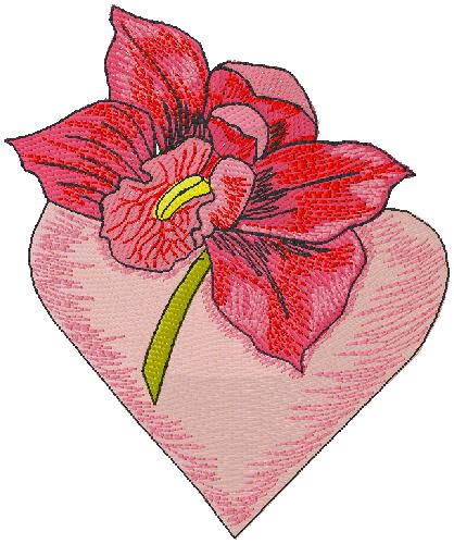 Heart embroidery design