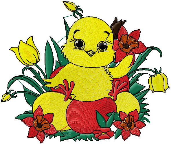 Easter Bird embroidery design