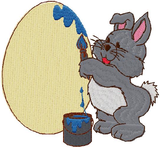 Easter Bunny And Egg embroidery design