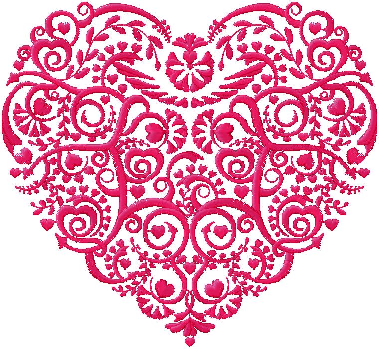 Heart embroidery design