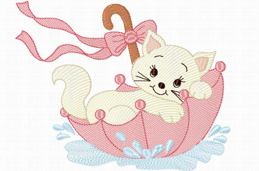 Kitty cat embroidery design