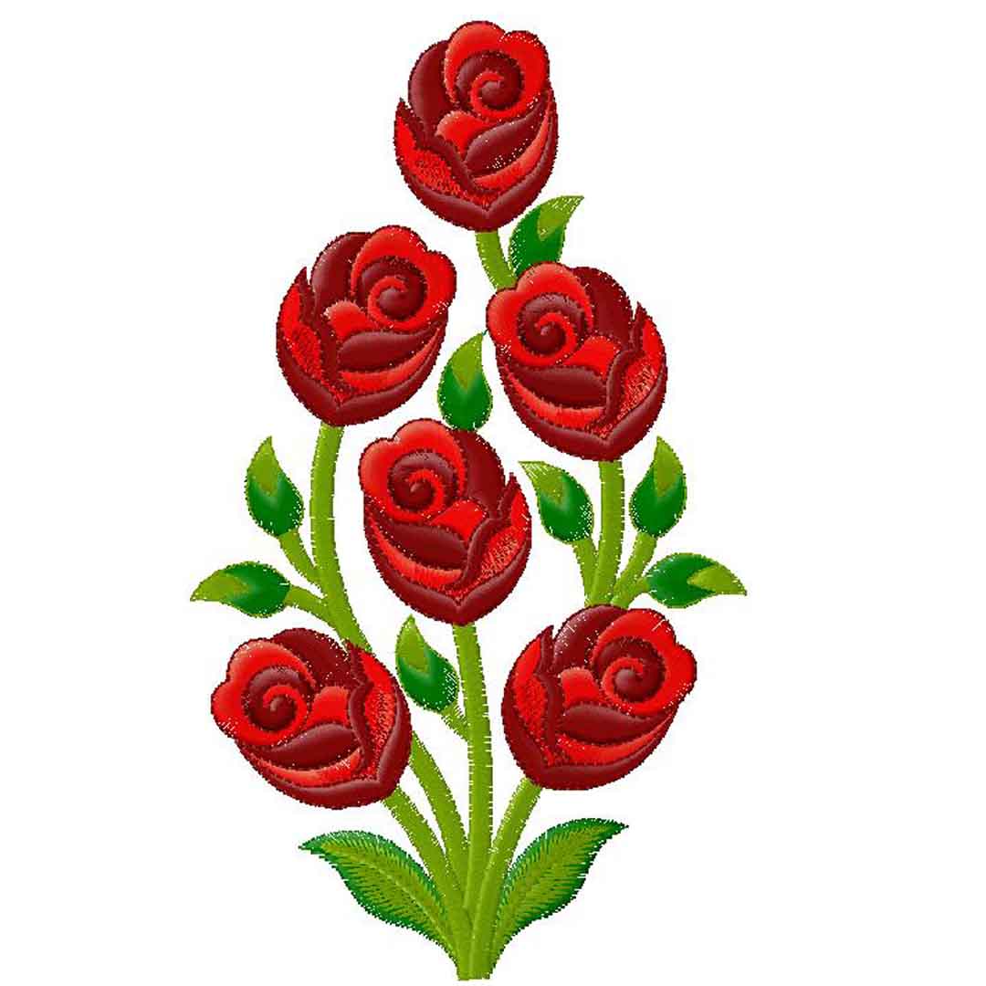 Red Flowers embroidery design