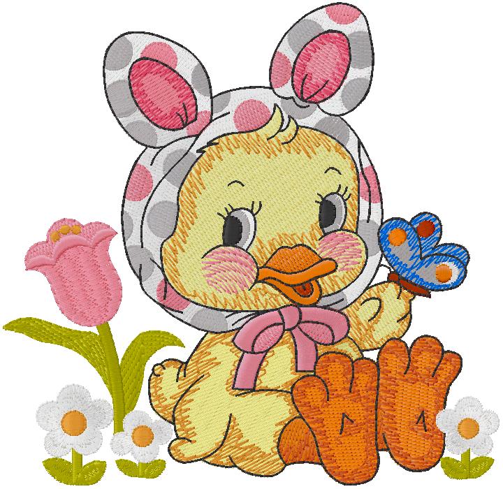 baby duck embroidery design