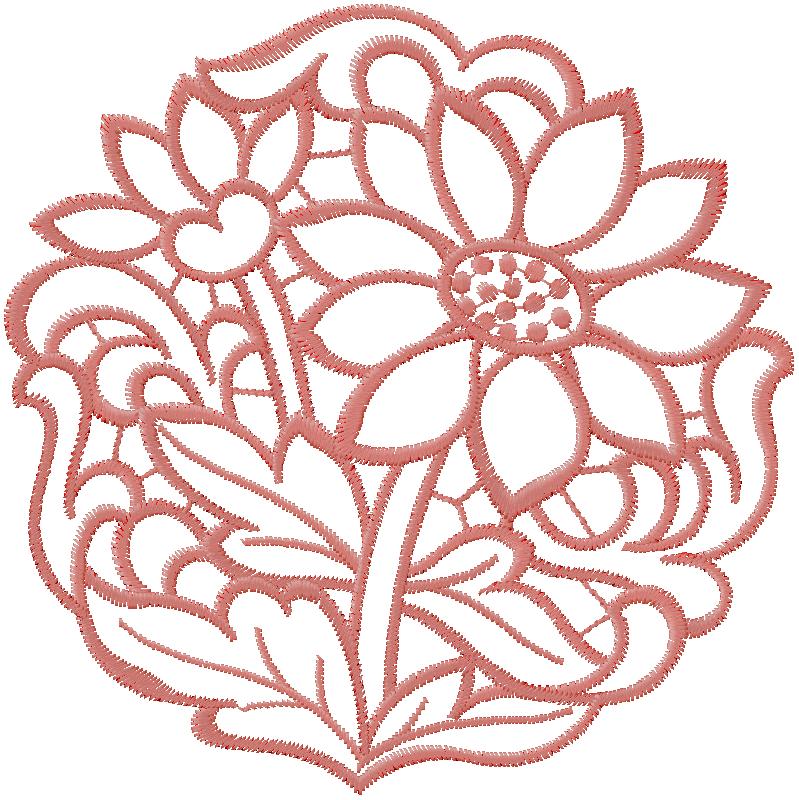 Floral embroidery design