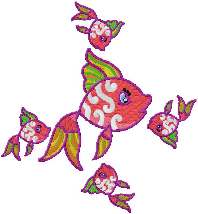 fish embroidery design