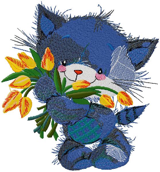 Cute Kitty Cat embroidery design