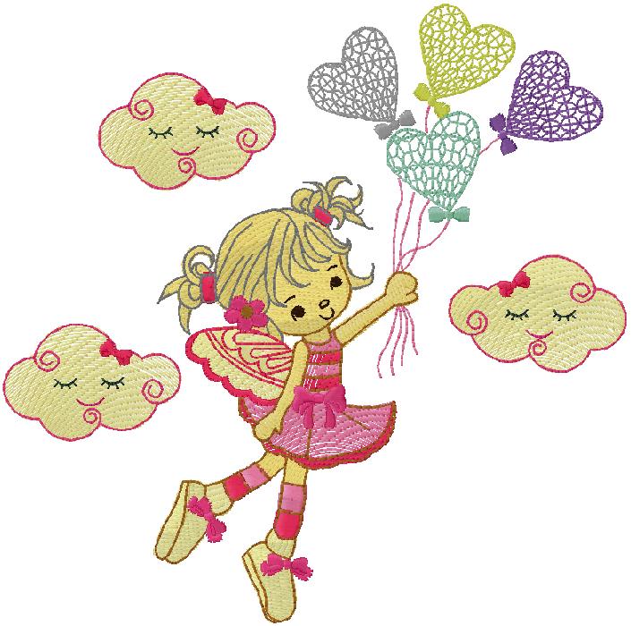 cute girl embroidery design