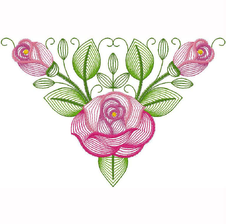 Floral embroidery design