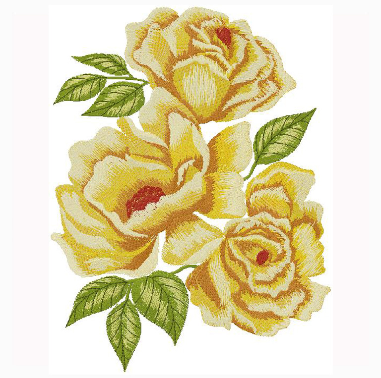 Yellow Floral embroidery design