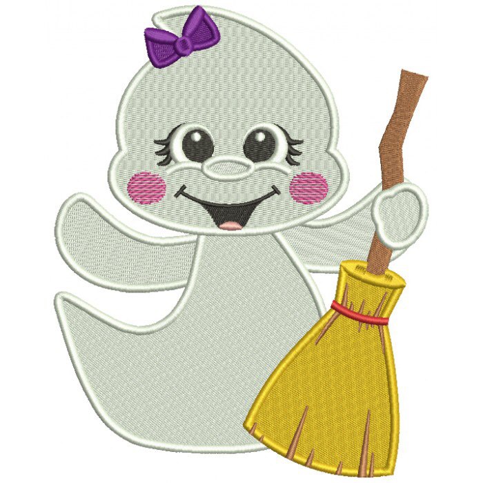 funny Little Ghost embroidery design