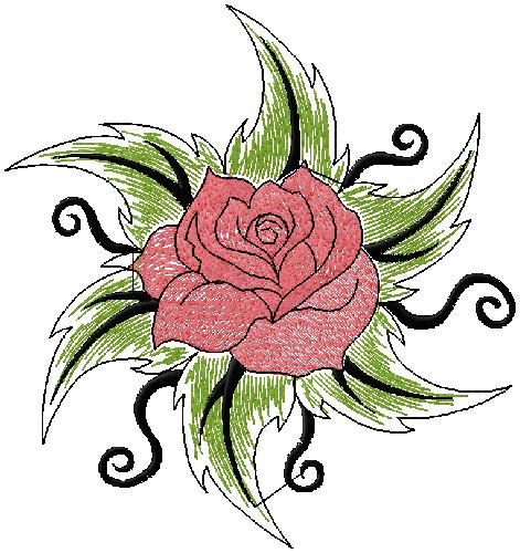 Rose embroidery design