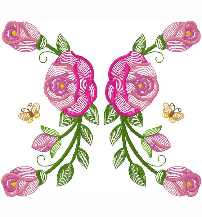 Floral embroidery design